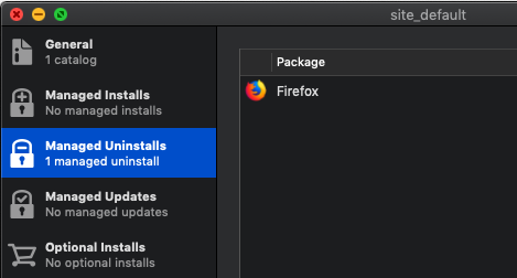 Managed Uninstalls in MunkiAdmin for a manifest